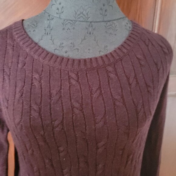 Knitted Knotted Anthropologie Cable Knit Peplum Sweater Top With Textured Hem - - Picture 3 of 10